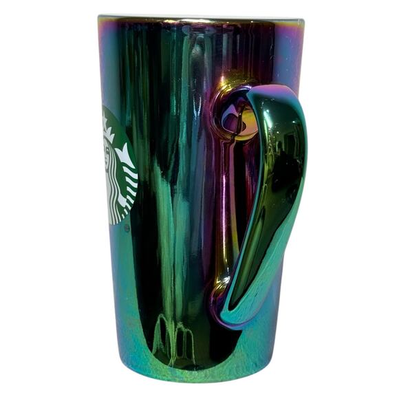 Starbucks Iridescent Oil Slick Mug Holiday 2022 Mermaid 16oz Rainbow Holographic - Picture 3 of 10